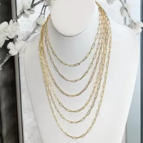 10k Gold Paperclip Chain Necklace