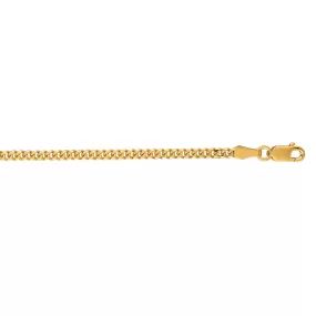 14K Gold 2.2mm Gourmette Chain