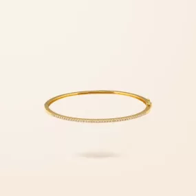 14K Gold Diamond Bangle