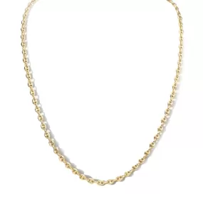 14K Gold Puffed Mariner Chain