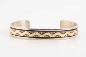 925 Silver 14k Yellow Gold Cuff Bracelet (35.14g.)