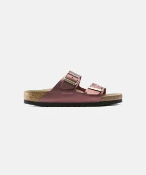 Birkenstock Arizona Leather Washed Metallic Port Sandals