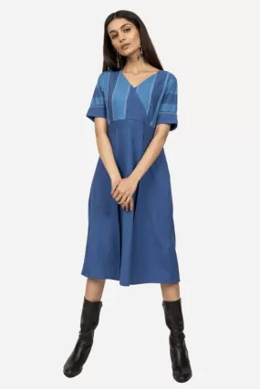 Blue Striped Wrapover Dress