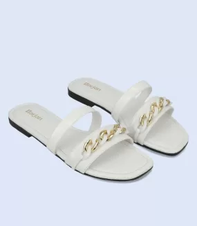 BW9423-WHITE-Women Slipper