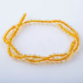 Citrine 5mm Faceted Round 15-16 Inch