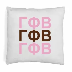 Gamma Phi Beta Throw Pillow Cover with Greek Letters