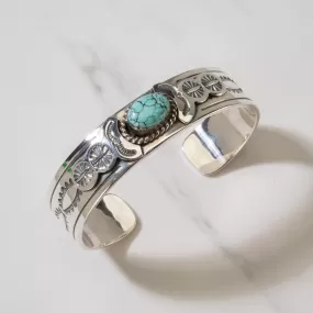 Genuine Turquoise Navajo USA Native American Made 925 Sterling Silver Cuff