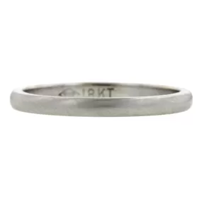 Half Round Wedding Band Ring, 2mm 18kw