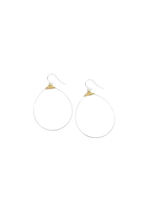 Large Featherweight Hoop Earring in Silver with Gold Wrap