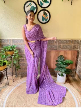 Lilac 1 Min Ready to Wear Partywear Saree