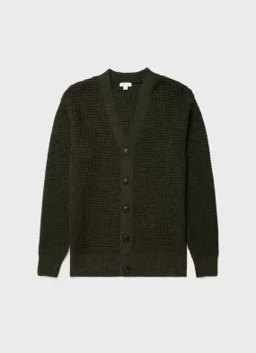 Men's Fisherman Cardigan in Dark Olive