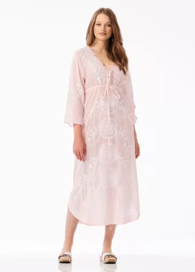 One Season Long Byron Embroidery Kjole - Rosewater