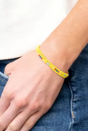 Paparazzi Basecamp Boyfriend - Yellow Seed Beads Bracelet