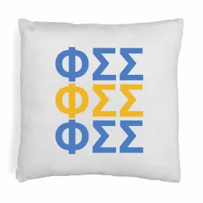 Phi Sigma Sigma Throw Pillow Cover with Greek Letters