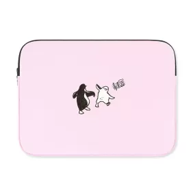 Pink Penguin Graphic Laptop Sleeves 13 15 inch Cases Protective Covers Handbags Square Pouches Designer Artist Prints Cute Lightweight School Collage Office Zipper Fashion Gifts