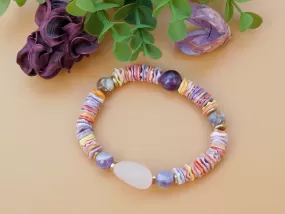 Rainbow Wavy Heishi Gemstone Bracelet