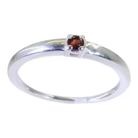 Riyo Engaging Gemstones Garnet Solid Silver Ring Black Metal Jewelry