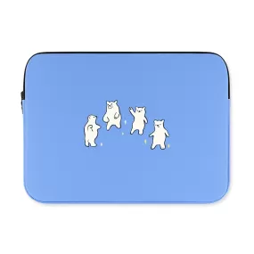 Sky Blue Bear Laptop Sleeves iPad 11 13 15inch Cases Pouches Protective Covers Purses Handbags Square Cushion Designer School Collage Office Lightweight Fashion Cute Gifts