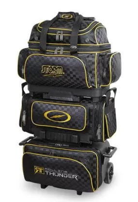 Storm Rolling Thunder 6 Ball Roller Checkered Bowling Bag Black/Gold