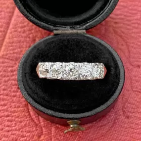 Vintage Five Stone Old European cut Diamond Band