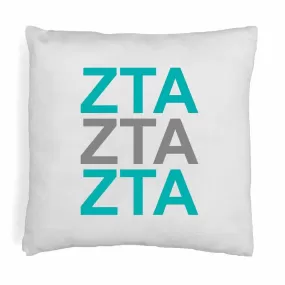 Zeta Tau Alpha Throw Pillow Cover with Greek Letters